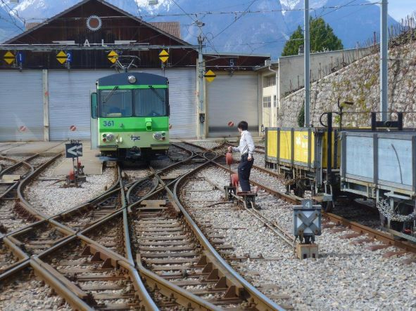 Die Spitzkehre in Aigle-Depot Richtung Leysin soll verschwinden.